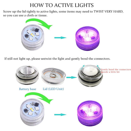 Mini Submersible LED Lights, Waterproof Small LED Tea Lights Candle with Remote Battery Operated,RGB Color Changing for Vase Home Party Wedding Table Centerpieces,10 Pack