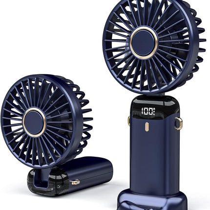 Mini Handheld Fan, Usb Desk Fan, Small Personal Portable Table Fan 5 Speed With Usb Rechargeable Battery Operated Cooling Folding