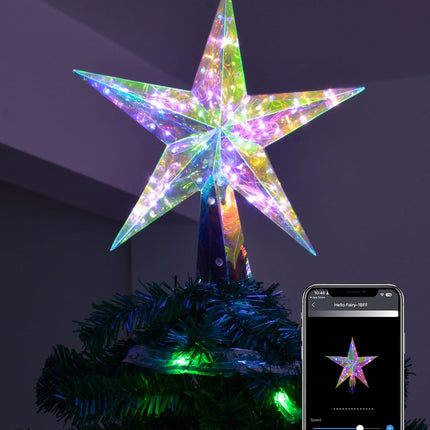 Christmas Tree Star 50LEDs, 11.5'' Smart Lighted Tree Topper Christmas Tree Decorations, 18 Modes, Bluetooth App Control with Timer, Star Tree Topper LED Christmas Lights Indoor Outdoor
