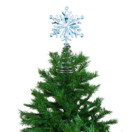 Lenwen Mini Snowflake Tree Topper Christmas Ornaments Blue Star Snowflake Small Treetop for Party Holiday Winter Xmas Home Decorations(Snowflake)