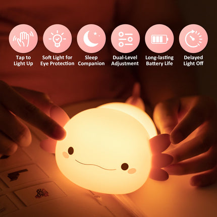 Axolotl s, Cute Axolotl Night Light for Kids, Animal Silicone Nursery Night Lamp, Cute Room Decor Night Light for Kids Girls Boys Birthday Christmas s