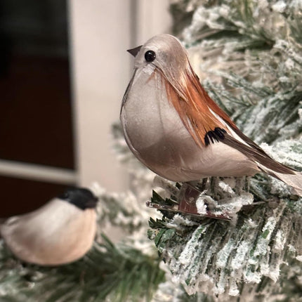 4pcs Artificial Sparrow Birds Realistic Foam Feather with Clip for Christmas Tree Ornaments Wreath Crafts Flower Arrangements Wedding Decor Garden Decoration (4)