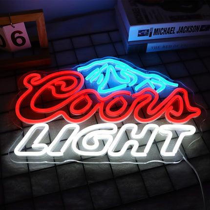 JFLLamp Crs LIGHT Neon Signs for Wall Decor Neon Lights for Bedroom Led Signs Suitable for Man Cave Bar Pub Restaurant Christmas Birthday Party Led Art Wall Decorative Crs Light Bar Sign, 5V Usb Power, 1711 Inch(Azure+red+white）