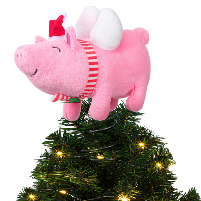 Christmas Flying Pig Tree Topper Christmas Tree Topper Pig Xmas Tree Ornament Pink Flying Pig Holidays Christmas Tree Home Decor