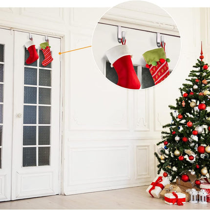 Hotop 16 Pieces Wreath Hanger Over Door Hooks Metal Z Hooks 3.4 Inch/ 7.9 Inch/ 13.8 Inch for Christmas Front Door Decorations, Hanging Coats Hats Robes Towels (Electroplated Silver)