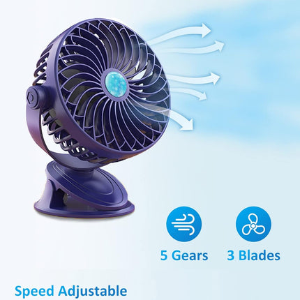 Mamibot Clip On Mist Fan, 360° Rotatable Mini Desk Fan, 2 Spray 5 Speeds Portable Personal Fan, 4000Mah Usb Rechargeable Battery