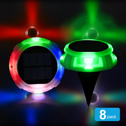 Solpex Solar Deck Lights Outdoor 8 Pack, Solar Halloween Lights, Solar Dock Lights Waterproof Led Lights For Steps, Garden, Groun