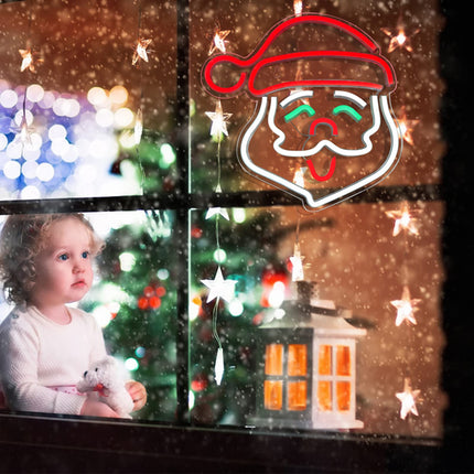Santa Claus Neon Sign, Christmas LED Neon Signs for Wall Decor,Christmas Acrylic Neon Light Signs with USB/Swicth for Bedroom Teen Kid Party Decoration