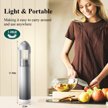 Handheld Vacuum Cordless 17000Pa Car Vacuum Cleaner High Power With Ledsos Light, 120W Mini Portable Rechargeable Vacuum Cleaner For Car Home Office Pet Hair