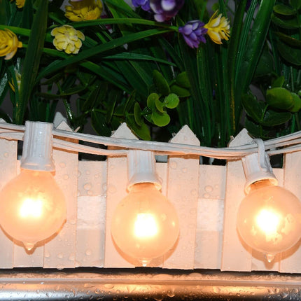 G40 Frosted Replacement Bulbs, 25 Pack 5 Watt G40 Replacement Light Bulbs for String Lights with 12/C7 Candelabra Base, G40 Incandescent Bulbs for Indoor Outdoor Decorative