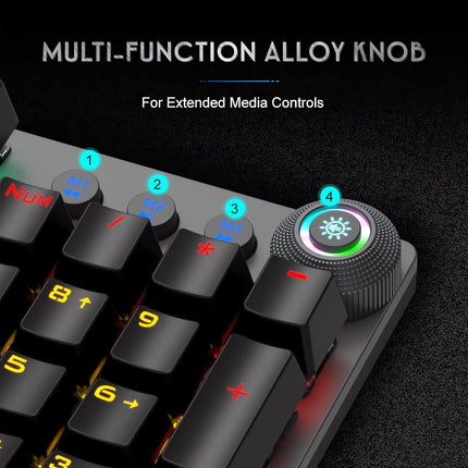 AULA Mechanical Gaming Keyboard Blue Switches,Rainbow LED Backlit,Ergonomic Wrist Rest,Aluminum Base,Full Size 108 Keys Anti-Ghosting,Macro Programmable Computer Keyboard Wired for PC Laptop