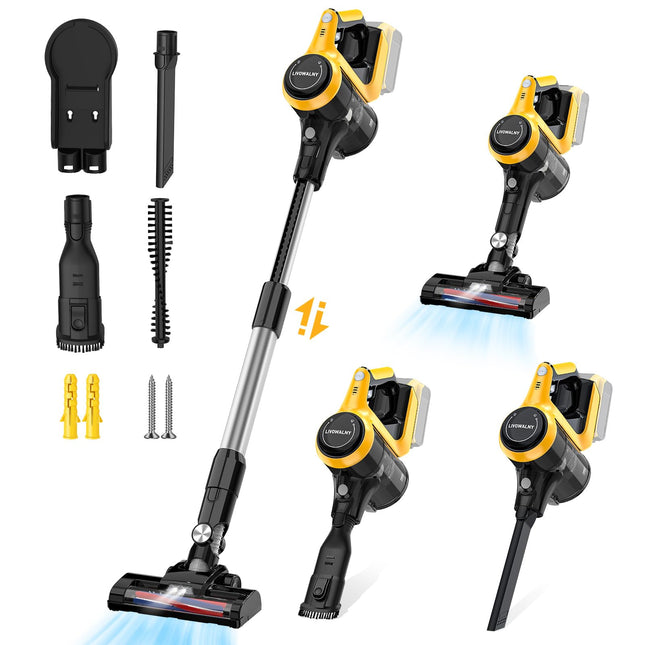 d Cordless Vacuum Cleaner For Dewalt 20V18V Battery, 6 In 1 Lightweight Stick Vacuum With Wall Mount, 150W 12Kpa Lightweight Vacuum Cleaner With Led Brush Head For Hardwood Floor Carpet
