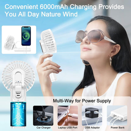 Portable Handheld Fan Battery Operated For Travel, Electric Hand Held Mini Ventilador Fans, Small Cooling Face Fan For For Makeup