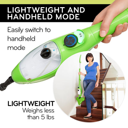 H2O X5 Steam Mop And Handheld Steam Cleaner For Cleaning Hardwood And Kitchen Tile Floors, Grout Cleaner, Upholstery Cleaner And Carpets