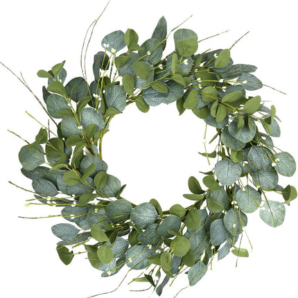 20inch Eucalyptus Wreaths for Front Door Spring and Summer Green Wreath with Berries Farmhouse Door Wreath Year Round Wreaths for Front Door Indoors