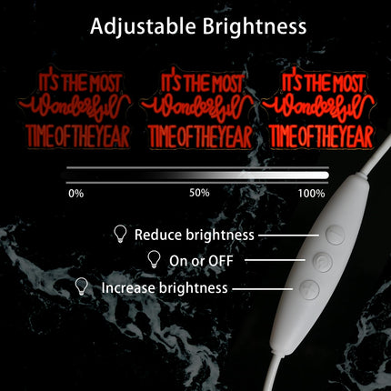 Christmas Neon Sign IT’s The most wonderful time of the year Led Neon Lights for Wall Decor Bar Light Up Signs for Bedroom Home Club Celebration Ceremony Wedding Birthday Party Decorations s