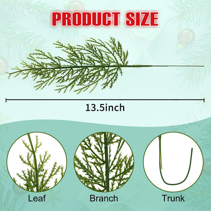 BSTCRAFT 60 pcs Artificial Pine Branches, Plastic Pines Sprigs Christmas Stems Picks, Greenery Faux Cedar Needles Branch for DIY Garland Wreath Home Garden Centerpieces Decorations
