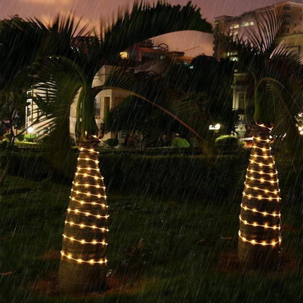 Solar Christmas Lights Outdoor 66 Feet 200 LED Solar Rope Lights with USB Rechargeable 8 Lighting Modes Solar Powered Fairy Lights IP65 Waterproof for Tree Party Garden Wedding Christmas Decorations