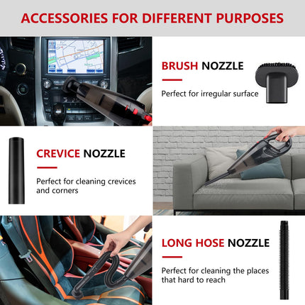 Handheld Vacuum Cordless, Rechargeable Portable Hand Mini Vacuum, 6000Pa Strong Suction Lightweight Small Car Vacuum Cleaner Suitable For Home Pet Hair Car Cleaningblack