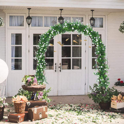 RECUTMS Faux Eucalyptus Garland Plant Fake Vines, Artificial Hanging Eucalyptus Leaves Greenery Vines for Wedding Backdrop Arch Wall Party Home Bedroom Decor Indoor Outdoor(White)