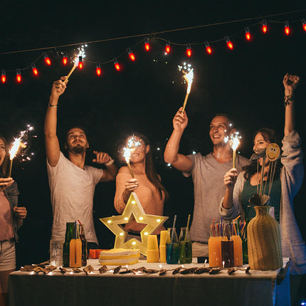 25 Pack Christmas Red Replacement Bulb, C9 Ceramics Red Christmas Light Bulb for Indoor Outdoor Patio Christmas Halloween Party String Lights, 7 Watt Red Night Light, C9/E17 Intermediate Base