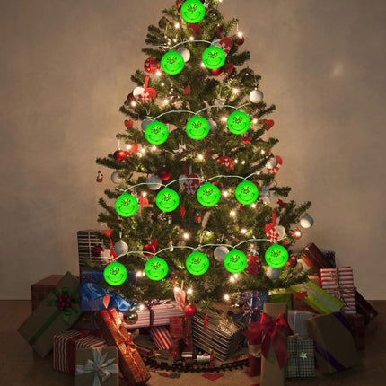 Festival Lights 10 Ft 20 LED, Green String Lights, Christmas Decorations Indoor Outdoor Christmas Tree for Griinchs, Christmas Decor for Topper Garden Lawn Fence Yard Holiday Party