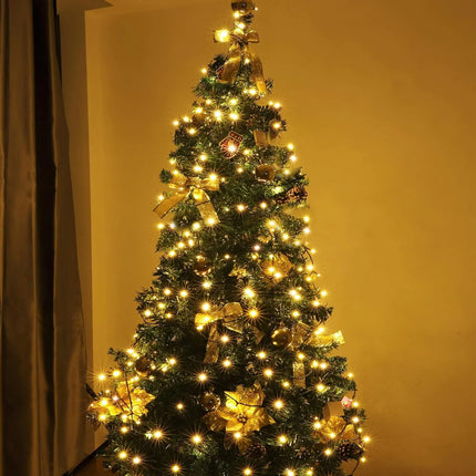 100FT 300 LED Christmas String Lights Outdoor Tree Lights Green Wire Twinkle Lights for Bedroom with 8 Modes Memory Function & Timer Plug in Xmas Decorations Holiday Indoor Decor Warm White