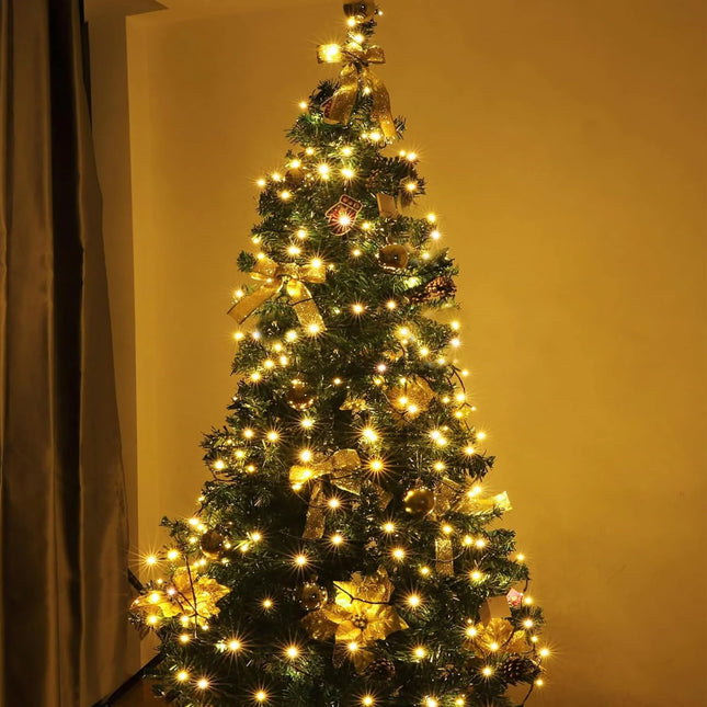 100FT 300 LED Christmas String Lights Outdoor Tree Lights Green Wire Twinkle Lights for Bedroom with 8 Modes Memory Function & Timer Plug in Xmas Decorations Holiday Indoor Decor Warm White