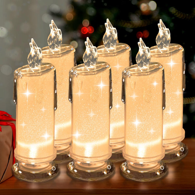 SHYMERY LED Candles,6PCS Flameless Christmas Candles,Battery Operated Pillar Fake Candles,Velas Artificiales para Decoracion for Valentine's Day Wedding Fall Christmas Decorations (D:2.5" x H:7")
