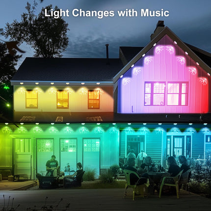 Permanent Outdoor Lights, Smart RGB Outdoor Lights with DIY Scene Modes, 100ft with 72 LED Eaves Lights Waterproof Starry Outdoor Lights for Christmas Hourse Decor, Work with Alexa & Google Assistant