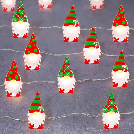 Christmas Decorations Gnomes String Lights Battery Operated with Remote USB Plug-in Powered Indoor Fairy Warm White Light Xmas Theme for Holiday Home Party Birthday Table Tray Christmas Tree