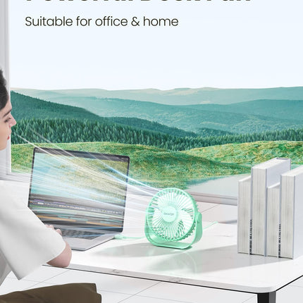 Gaiatop Usb Desk Fan, 3 Speeds Portable Small Fan With Strong Airflow, 5.5 Inch Quiet Table Fan, 90° Rotate Personal Cooling Fan