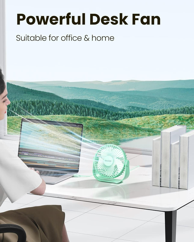 Gaiatop Usb Desk Fan, 3 Speeds Portable Small Fan With Strong Airflow, 5.5 Inch Quiet Table Fan, 90° Rotate Personal Cooling Fan