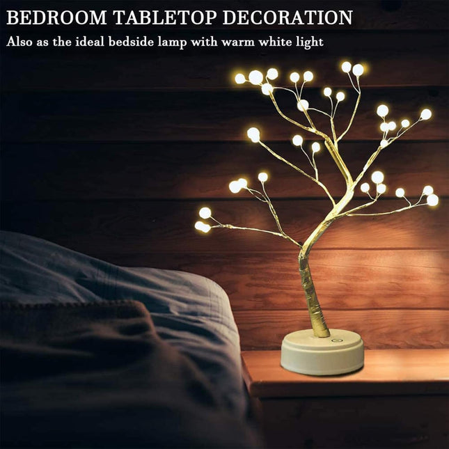 Desktop Bonsai Tree Light, with 36 Pearl LEDs, DIY Artificial Tree Light, Used for Wedding Christmas Interior Decoration Lights (36led Pearl Warm White)