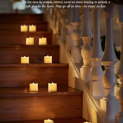 Homemory 12Pack 400+Hour Remote Control Flameless Candles, 2/4/6/8H Timer Led Votive Candles, Battery Operated Tea Lights for Wedding Table Centerpiece, Holidays, Halloween Pumpkins, Christmas Decor