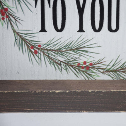 Paris Loft Christmas Sign, Merry Christmas to You All, Framed Wooden Tabletop or Wall Decor, Christmas Wreath, Buffalo Check, Farmhouse Christmas Sign