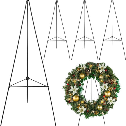 Soaoo Christmas Wreath Stand Christmas Wreath Holder Metal Easel for Cemetery Grave Flower Holder Gravestone Wreath Stand for Grave Marker Gravestone Flowers Decorations (4,30inch)