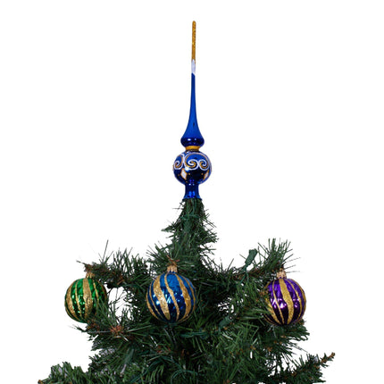 Smile Glass Christmas Mini Tree Topper (Blue, Glossy)