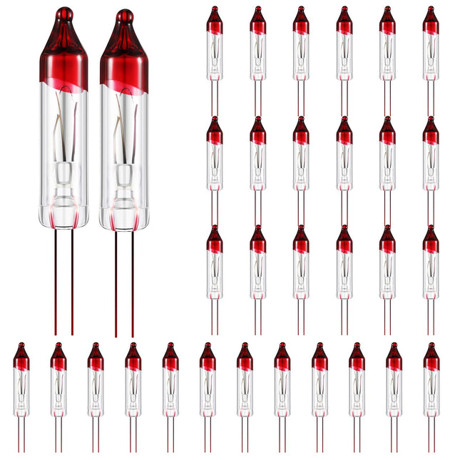 Riakrum 100 Pcs Christmas Replacement Mini Light Bulbs Bulk 0.17A Bulb Flasher Christmas Replacement Bulb Christmas Tree Incandescent Light Bulb Mini String Light Bulb (No Base, 2.5V 0.425W)