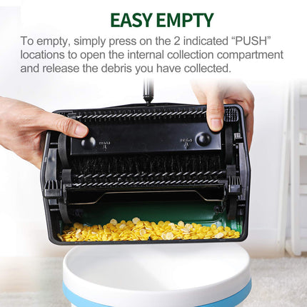 Yocada Carpet Sweeper Cleaner For Home Office Low Carpets Rugs Undercoat Carpets Pet Hair Dust Scraps Paper Small Rubbish Cleaning With A Brush Green