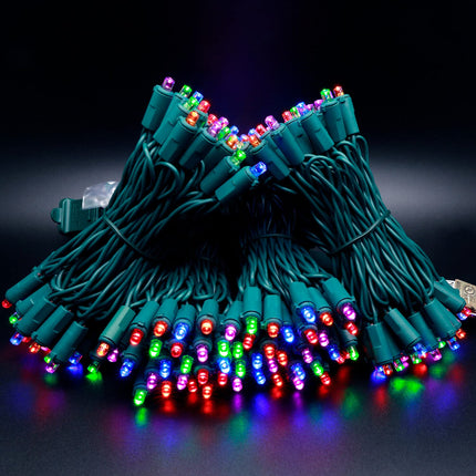 YULETIME 200 Multicolor Wide Angle LED Christmas Lights, 66 Feet Green Wire UL 5mm Holiday String Light Set (Multicolor)