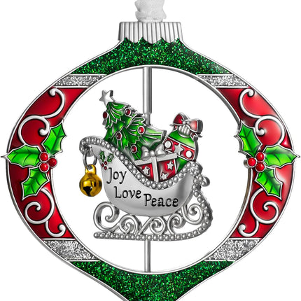 Laraine Christmas Tree Ornaments – Decorative Rotating Hanging Pendant of Car Charm Holiday Rotatable Keepsake Home Decor (Sleigh ())