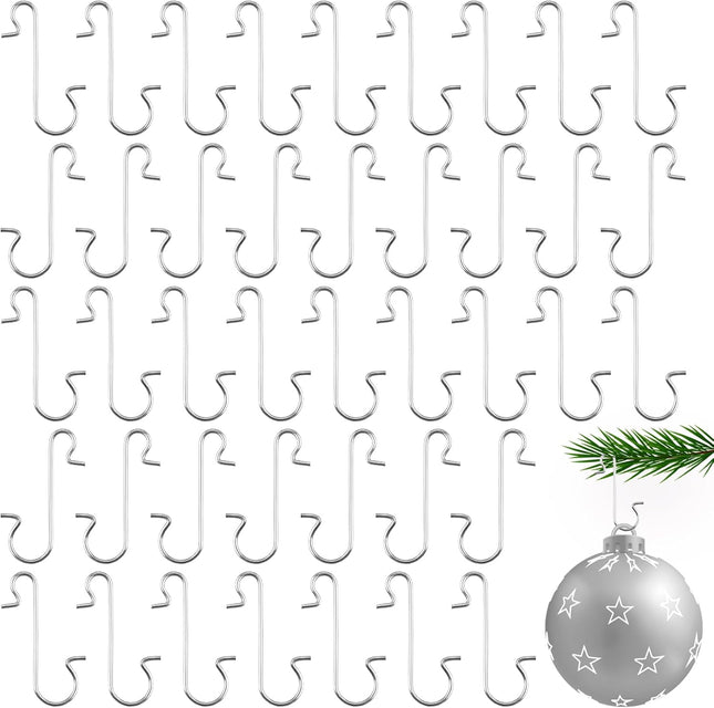 Ornament Hangers, Christmas Ornament Hooks, 200 Pack Ornaments Hooks, Garland Christmas Decorations, Ornament Hooks Christmas Tree Decorating, Ornament Hooks Christmas Tree Decorating Hangers, Silver