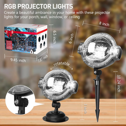 Vanthylit Christmas Projector Lights Outdoor Multi Function Rotating Falling Snow Projection for Xmas Moving Points Landscape Lights for Home Indoor Yard Garden Party with Not Include Battery