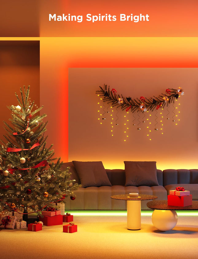 Govee Smart LED Strip Lights, 16.4ft WiFi LED Strip Lighting Work with Alexa and Google Assistant, 16 Million Colors with App Control and Music Sync LED Lights for Bedroom, Christmas Decorations
