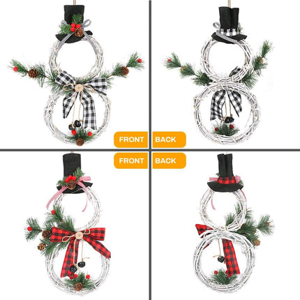 Lighted Christmas Wreath, 2 Pack LED Light Front Door Wreaths with Pine Cones Bells Battery Operated Hanging Wall Decor Xmas Party Garland Ornament for Wall Window Decorations(16x8Inch)