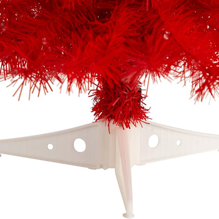 Nearly Natural 2ft. Red Artificial Christmas Tree with 35 LED Lights and 72 Bendable Branches