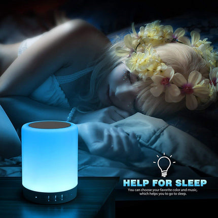 Elecstars Touch Bedside Lamp - with Bluetooth Speaker, Dimmable Color Night Light, Outdoor Table Lamp with Smart Touch Control, Best for Men Women Teens Kids Children Sleeping Aid