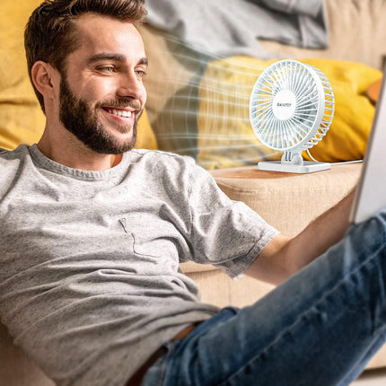 Gaiatop Usb Desk Fan, Small But Powerful, Portable Quiet 3 Speeds Wind Desktop Personal Fan, Adjustment Mini Fan Table Fan