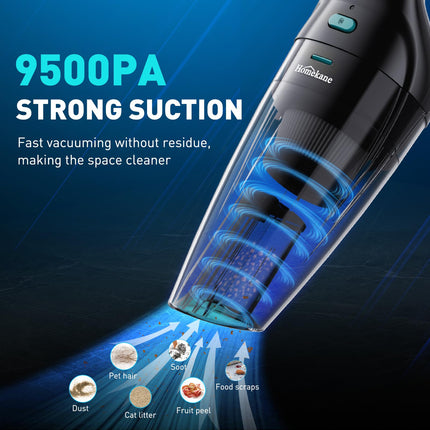 Car Vacuum Cleaner, Handheld Vacuum Cordless Rechargeable 9500Pa With Charging Dock, Portable Hand Vacuum For Pet Hair Car And Home Cleaning
